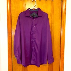 Mens Purple Long Sleeve Button Up